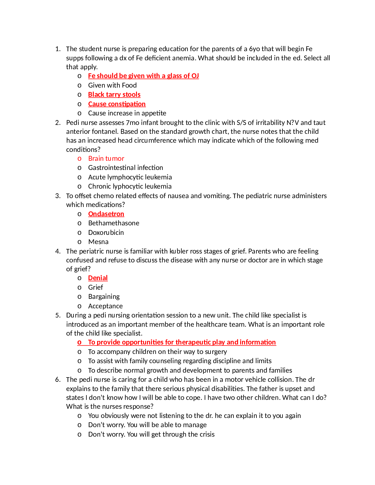 Preview image for NUR 2633 Maternal Child Health Final Exam, complete graded A+